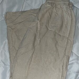 Linen Straight Leg Pants Relaxed Fit